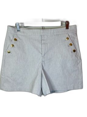 Maurices LARGE Cream Sailor Shorts with Gold Accents 32” Waist 4” Inseam